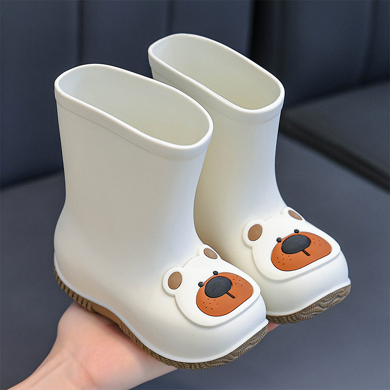 Dječje kišne čizme s karikaturnim uzorkom, PVC gornji dio, niski potpetica, kratka visina čizme, vodootporne