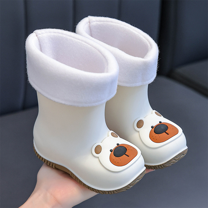 Dječje kišne čizme s karikaturnim uzorkom, PVC gornji dio, niski potpetica, kratka visina čizme, vodootporne