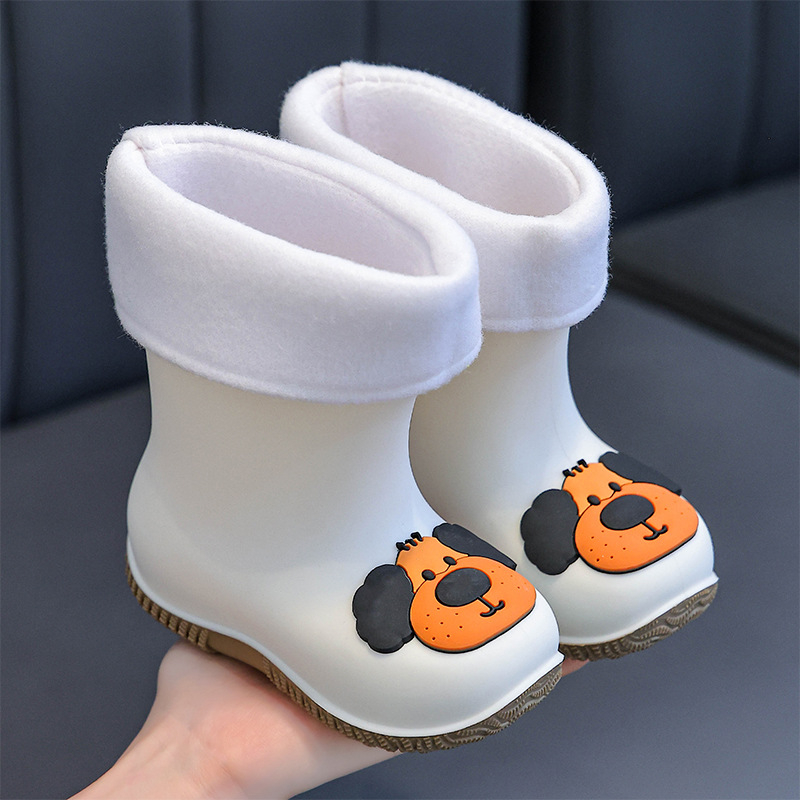 Dječje kišne čizme s karikaturnim uzorkom, PVC gornji dio, niski potpetica, kratka visina čizme, vodootporne