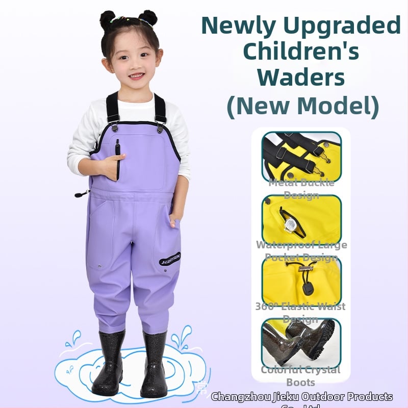 Pantaloni pentru copii impermeabili pentru plajă și mare, material PVC, respirabili, impermeabili, rezistenți vânt, unisex, potriviți pentru toate anotimpurile