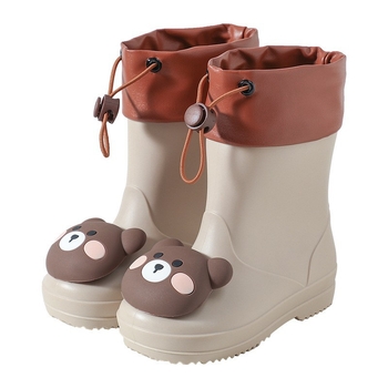Ghete de ploaie pentru copii, partea superioară din PVC, înălțime medie, model animale desenate, unisex, pentru vârsta 4–12 ani