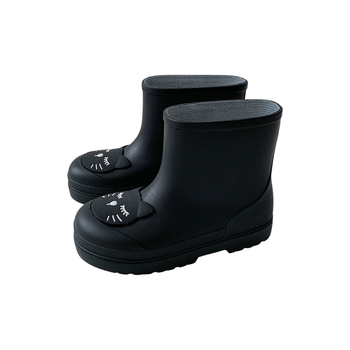 Gyerekeknek készült esőcsizma Cartoon stílusban, PVC felsőrész, fleece bélés, alacsony szár, uniszex, csúszásmentes vastag talp