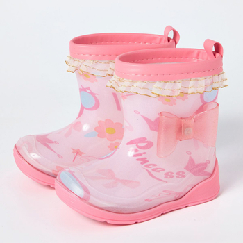 Baoyu gyermek esőcsizmája, PVC felsőrész, lapos sarok, középső szár, rajzfilm mintával