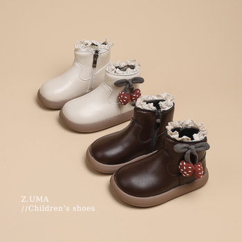 Kaler PU odiniai bateliai mergaitėms – rudens-žiemos 2025, amžiaus grupė 4–12 m