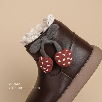 Kaler PU odiniai bateliai mergaitėms – rudens-žiemos 2025, amžiaus grupė 4–12 m