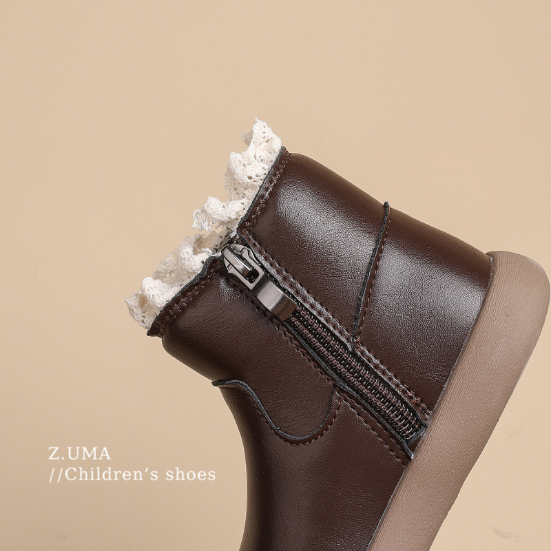 Kaler PU odiniai bateliai mergaitėms – rudens-žiemos 2025, amžiaus grupė 4–12 m