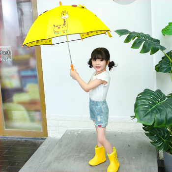 Gyerekeknek készült esőcsizma, esernyő és vízicipő szett, karikatúra mintával, PVC felsőrész, alacsony sarok, minden évszakra