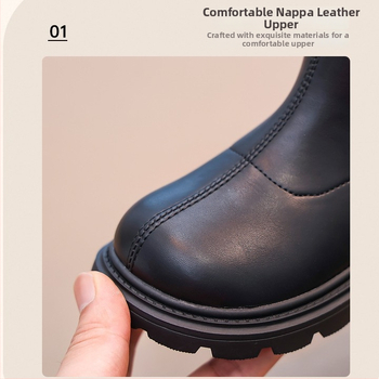 Vaikų Martin batai - Aukštas holennis, Atsparūs vandeniui, Atsparūs slydimui, Šoninis užtrauktukas, Guminė padanga