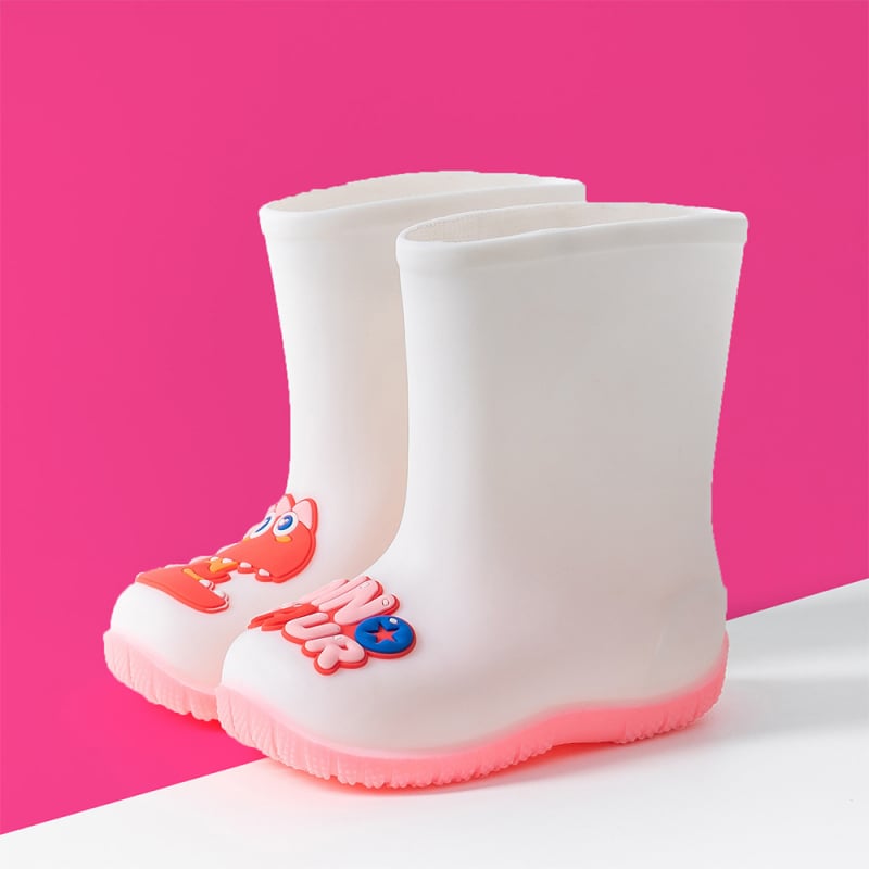 Gyerekeknek készült esőcsizma dinoszaurusz mintával, PVC felsőrész, uniszex, alacsony sarok 1–3 cm, középmagas szár (dinoszaurusz minta, PVC felső, uniszex, 1–3 cm sarok, középmagas szár)