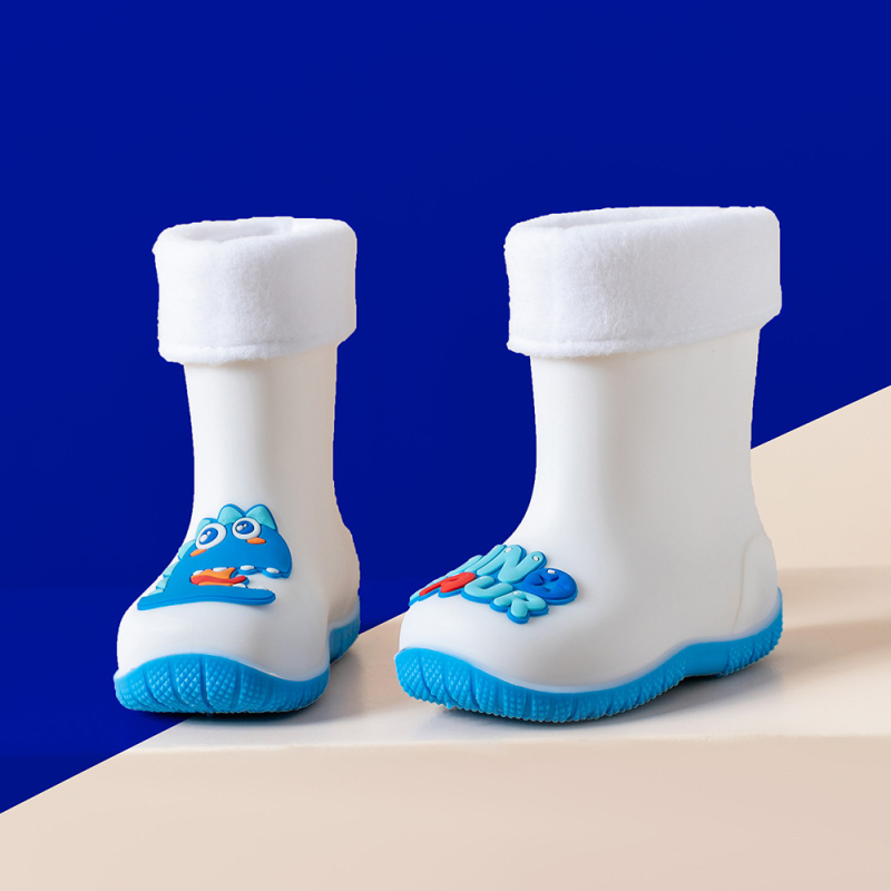 Gyerekeknek készült esőcsizma dinoszaurusz mintával, PVC felsőrész, uniszex, alacsony sarok 1–3 cm, középmagas szár (dinoszaurusz minta, PVC felső, uniszex, 1–3 cm sarok, középmagas szár)