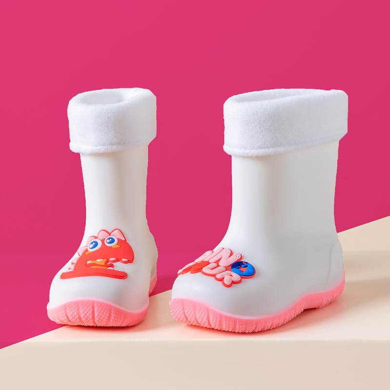 Gyerekeknek készült esőcsizma dinoszaurusz mintával, PVC felsőrész, uniszex, alacsony sarok 1–3 cm, középmagas szár (dinoszaurusz minta, PVC felső, uniszex, 1–3 cm sarok, középmagas szár)