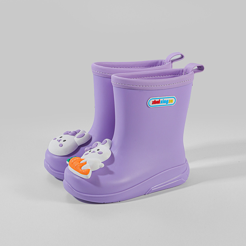 Gyerekeknek készült esőcsizmák, 3D-s rajzfilm mintával, PVC felsőrész, uniszex, 1–6 éveseknek