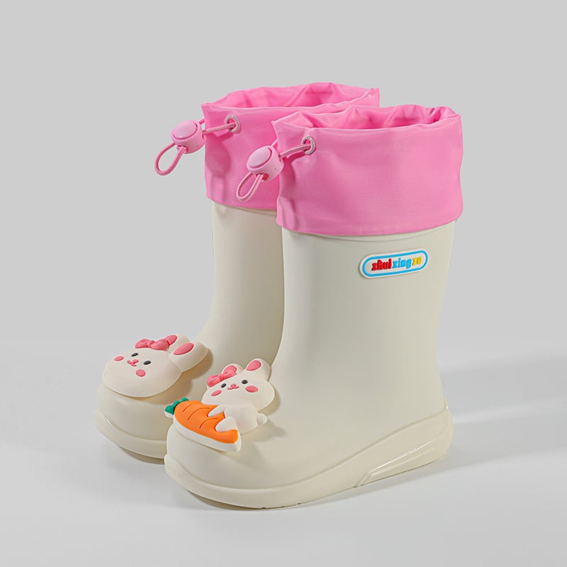 Gyerekeknek készült esőcsizmák, 3D-s rajzfilm mintával, PVC felsőrész, uniszex, 1–6 éveseknek