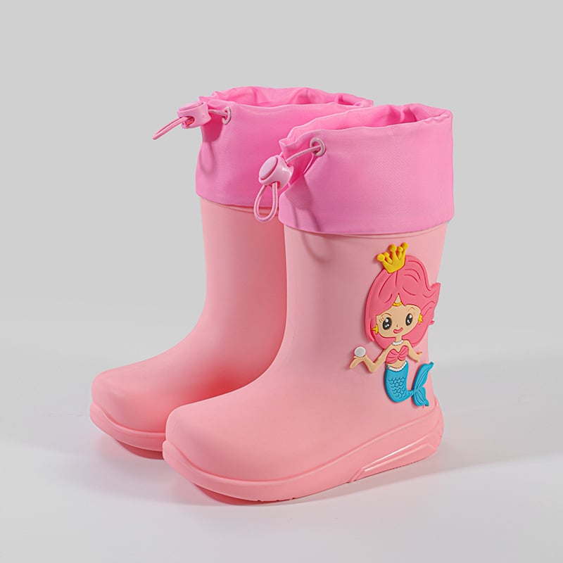 Gyerekeknek készült esőcsizmák, 3D-s rajzfilm mintával, PVC felsőrész, uniszex, 1–6 éveseknek