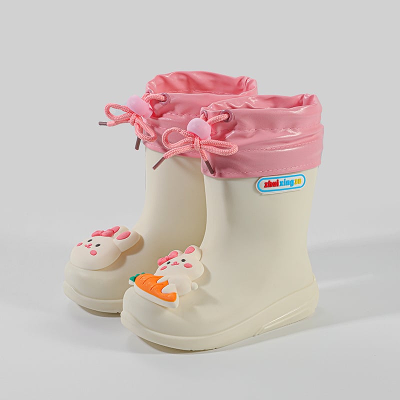 Gyerekeknek készült esőcsizmák, 3D-s rajzfilm mintával, PVC felsőrész, uniszex, 1–6 éveseknek