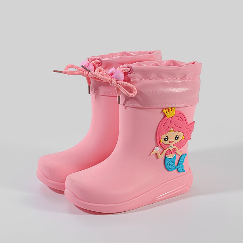 Gyerekeknek készült esőcsizmák, 3D-s rajzfilm mintával, PVC felsőrész, uniszex, 1–6 éveseknek