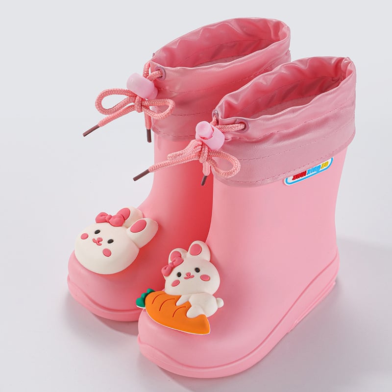 Gyerekeknek készült esőcsizmák, 3D-s rajzfilm mintával, PVC felsőrész, uniszex, 1–6 éveseknek