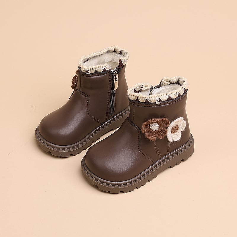 Mergaitėms Martin bateliai su PU viršumi, fleece pamušalas, šoninis užtrauktukas, atspari vandeniui guma padas, žieminis modelis