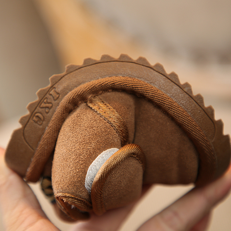 Vaikų žieminiai aulinukai iš natūralios odos, dirbtinis kailis viduje, TPR padai, Velcro užsegimas, žemas aukštis, korėjietiško stiliaus, unisex