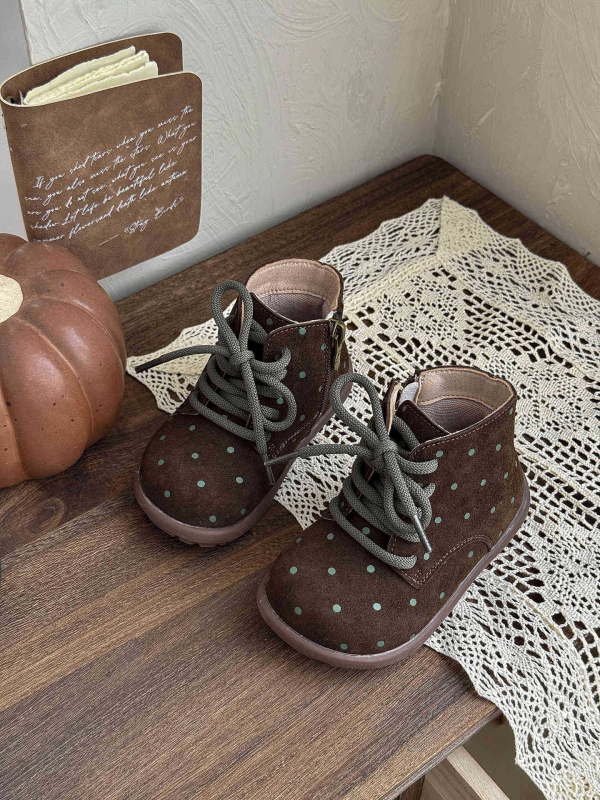 Madingi botai su retro Korejos stiliaus dizainu, šoninis užtrauktukas, velvetinis viršus, gumos padas, unisex, vaikams 4–12 metų