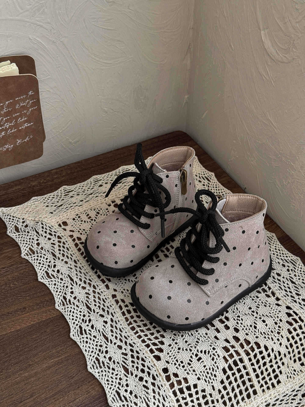 Madingi botai su retro Korejos stiliaus dizainu, šoninis užtrauktukas, velvetinis viršus, gumos padas, unisex, vaikams 4–12 metų