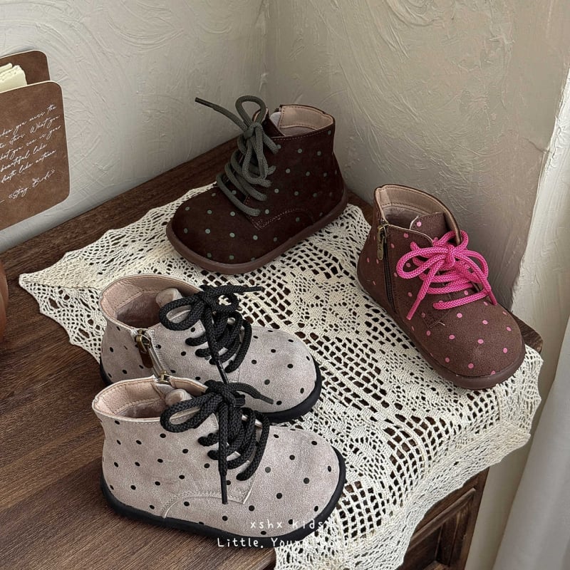 Madingi botai su retro Korejos stiliaus dizainu, šoninis užtrauktukas, velvetinis viršus, gumos padas, unisex, vaikams 4–12 metų