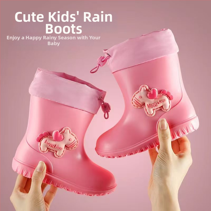 PVC gyerek esőcsizma, uniszex, középmagasságú, közepes vastagságú, 1–6 éveseknek