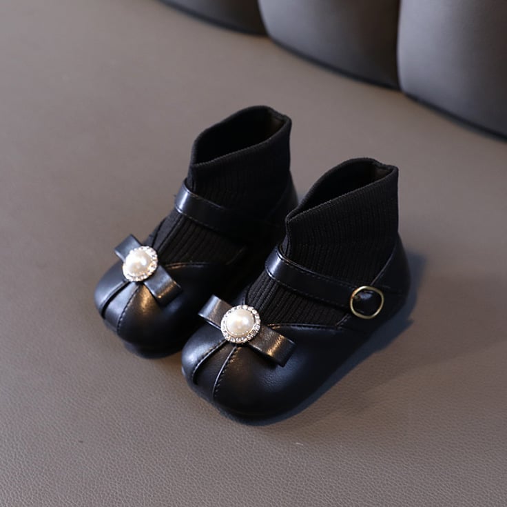 Детски ботуши за момичета – принцес стил, Ultra-fiber кожа, закопчаване на велкро, стелка от естествена кожа, гумена подметка