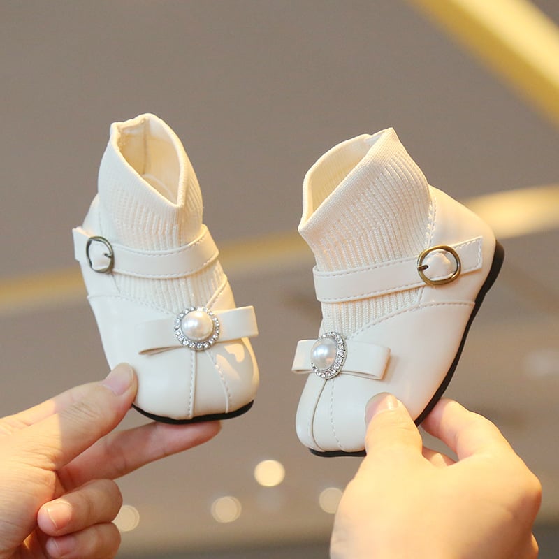 Детски ботуши за момичета – принцес стил, Ultra-fiber кожа, закопчаване на велкро, стелка от естествена кожа, гумена подметка