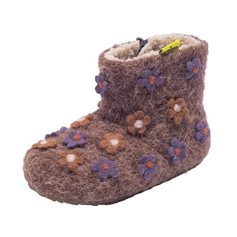 Cipelice za djevojčice do gležnja - gornji materijal: najlonski fleece, gumeni potplat, stil literarno retro, pogodno za uzrast 1–12 godina