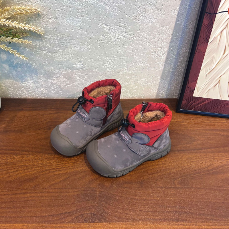 Botosei de iarnă unisex, exterior din Super Fiber, talpă din cauciuc, impermeabili și călduroși, stil coreean, pentru copii 7-16 ani