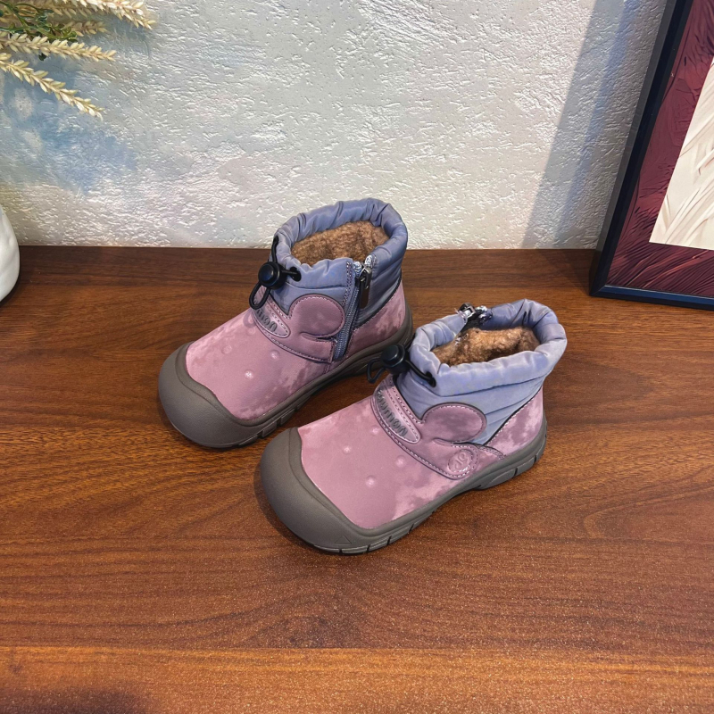 Botosei de iarnă unisex, exterior din Super Fiber, talpă din cauciuc, impermeabili și călduroși, stil coreean, pentru copii 7-16 ani