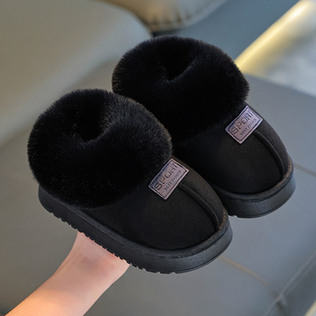 Botine de iarnă pentru copii, talpă antiaderentă, partea superioară din bumbac, căptușeală din fleece, pentru vârste 1–16 ani