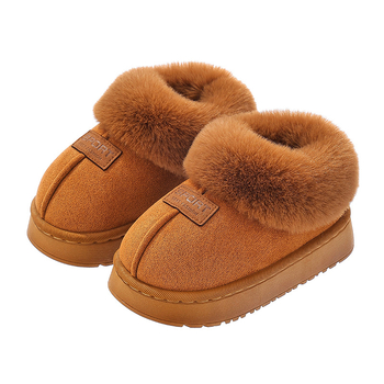 Botine de iarnă pentru copii, talpă antiaderentă, partea superioară din bumbac, căptușeală din fleece, pentru vârste 1–16 ani