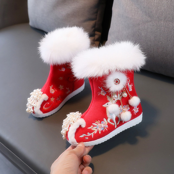 Tüdrukutele etnilise stiiliga tikitud saapad, ülaosa puuvillane, sisemus puuvillane, sisetald kangas, TPR talla, vanus 4–6 aastat