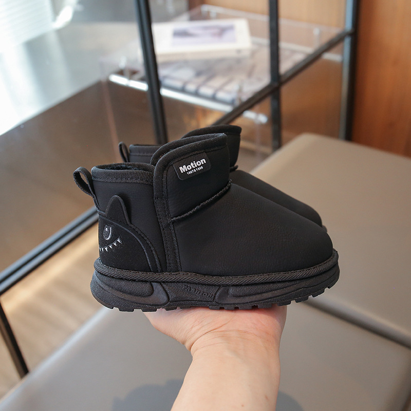 Dječje čizme za snijeg, zimski model 2025, slip-on, podstavljene fleeceom, kratke čizme s karikativnim dizajnom