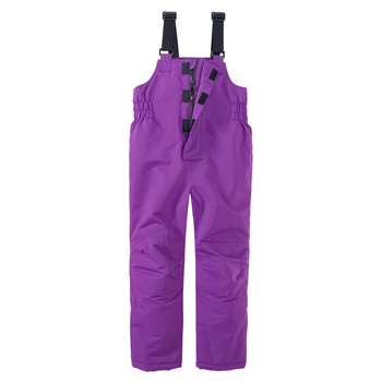 Pantaloni de schi pentru copii cu bretele, anti vânt și impermeabili, calzi cu umplutură din bumbac, țesătură poliester, detalii reflectorizante