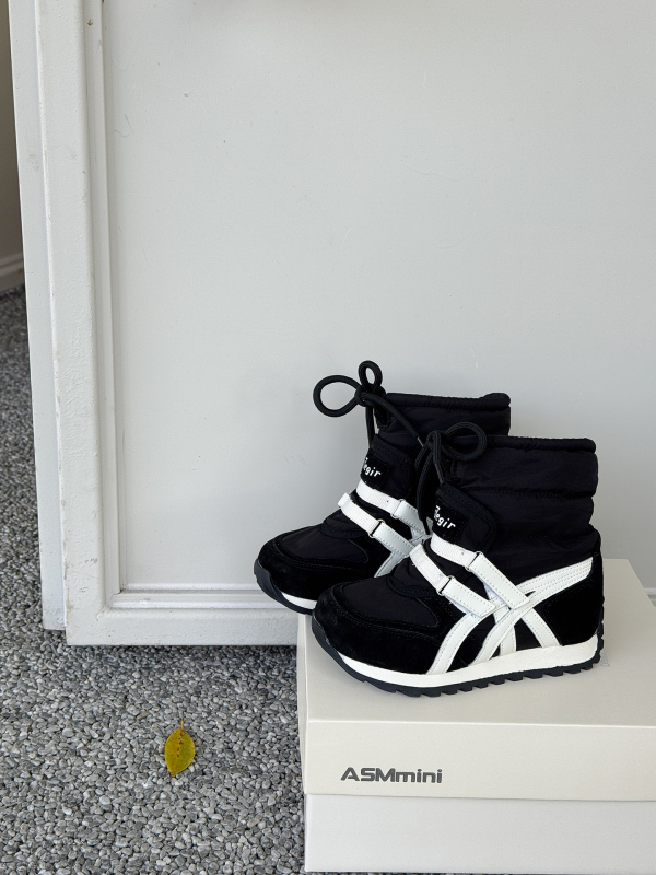 Asmmini Botine de iarnă unisex pentru gleznă - talpă din cauciuc, partea superioară din piele de porc + pânză, stil minimalist modern, iarnă 2025