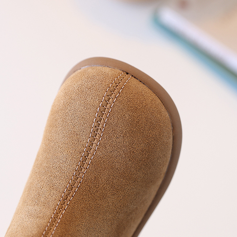 Ботуши до глезена за момичета, зимни, горна част от синтетична кожа, гумена подметка, за възраст 4–6 години