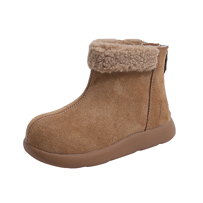 Ботуши до глезена за момичета, зимни, горна част от синтетична кожа, гумена подметка, за възраст 4–6 години