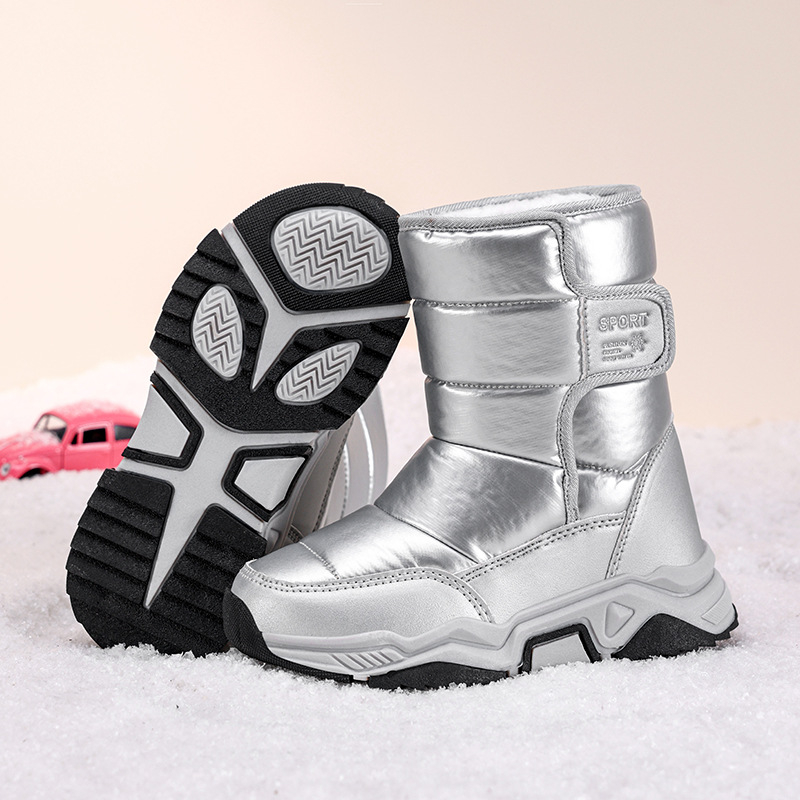 Dječje snježne čizme do gležnja, gornji dio mikrovlakana koža, unisex, sportski stil, za dob 4–16 godina