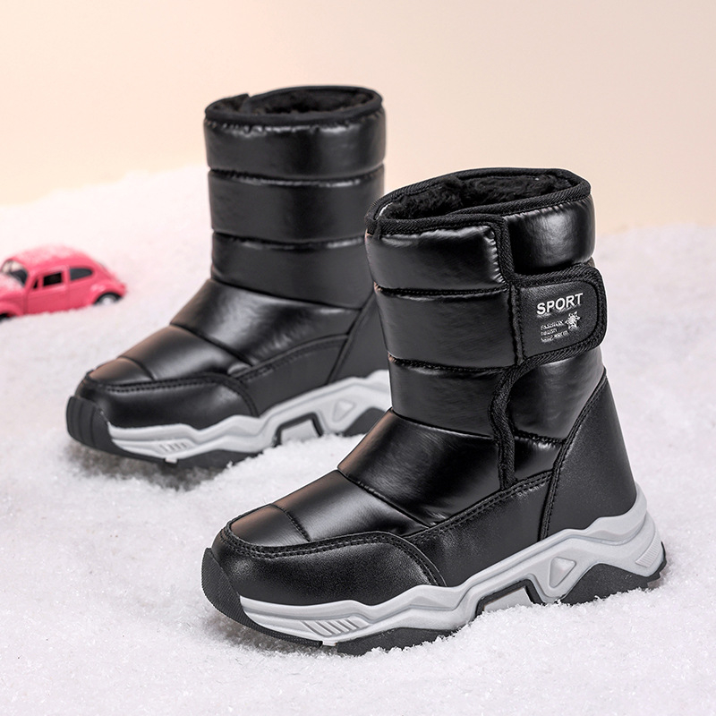 Dječje snježne čizme do gležnja, gornji dio mikrovlakana koža, unisex, sportski stil, za dob 4–16 godina