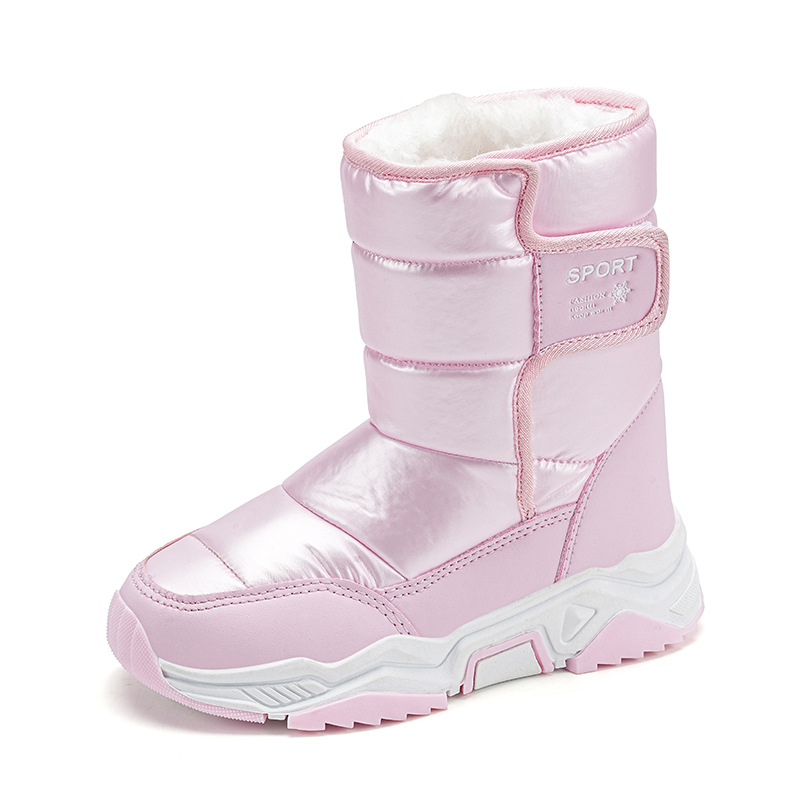 Dječje snježne čizme do gležnja, gornji dio mikrovlakana koža, unisex, sportski stil, za dob 4–16 godina