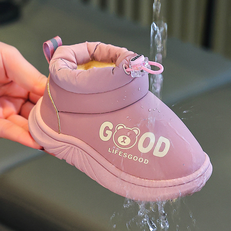 Botine de zăpadă pentru copii - design cartoon, partea superioară PU, unisex, vârsta 1-6 ani