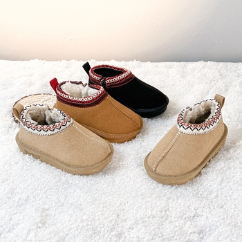 Zimske čizme za bebe i djecu | Gornji dio od umjetne kože, Uzorak crtani, Bočni zip, Potplat PVC, Debljina pojačana