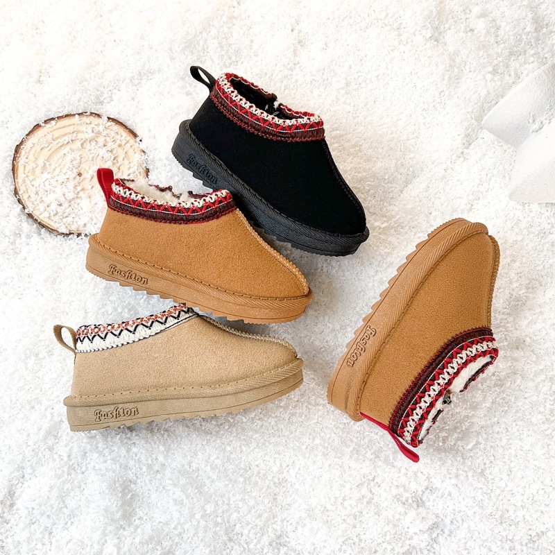 Zimske čizme za bebe i djecu | Gornji dio od umjetne kože, Uzorak crtani, Bočni zip, Potplat PVC, Debljina pojačana