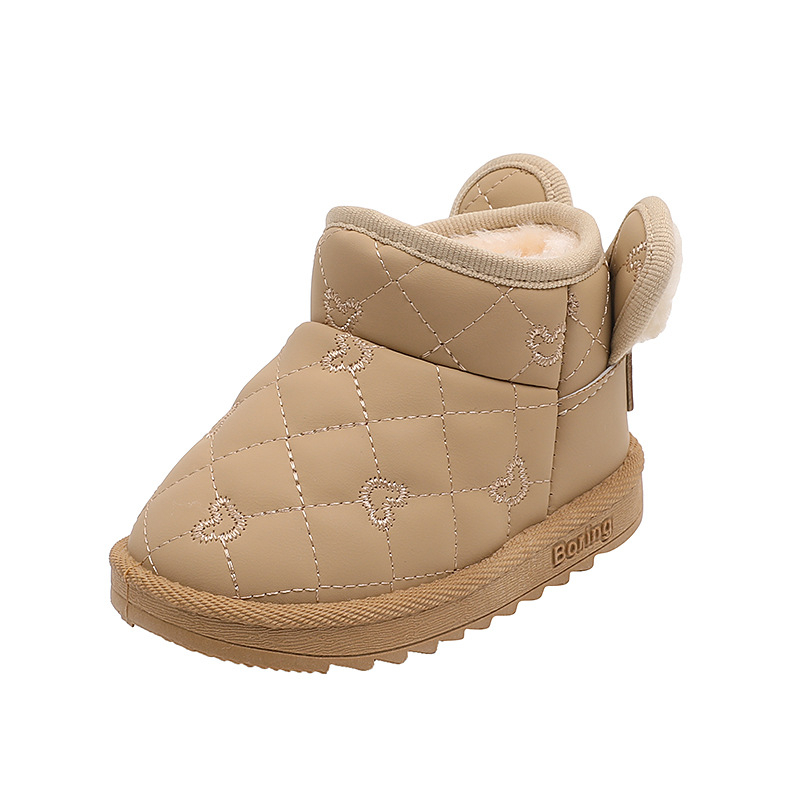 1–3 éves gyerekeknek szóló téli csizma, fleece bélés, felső rész mikroszálas bőr, bokacipő, szabadidős stílus