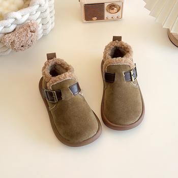 Dječje zimske cipele od velura s fleec podstavom, Velcro zatvarač, debela TPR potplat, unisex, uzrast 1-12 godina
