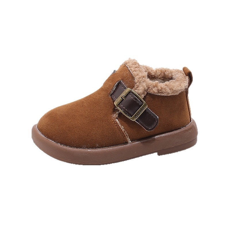 Dječje zimske cipele od velura s fleec podstavom, Velcro zatvarač, debela TPR potplat, unisex, uzrast 1-12 godina