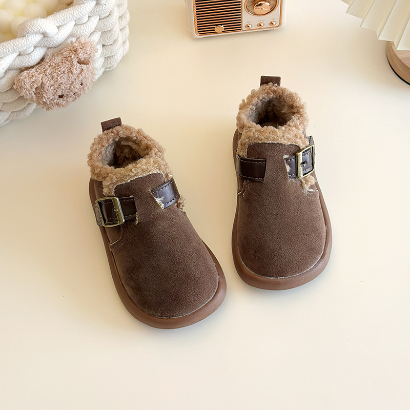 Dječje zimske cipele od velura s fleec podstavom, Velcro zatvarač, debela TPR potplat, unisex, uzrast 1-12 godina